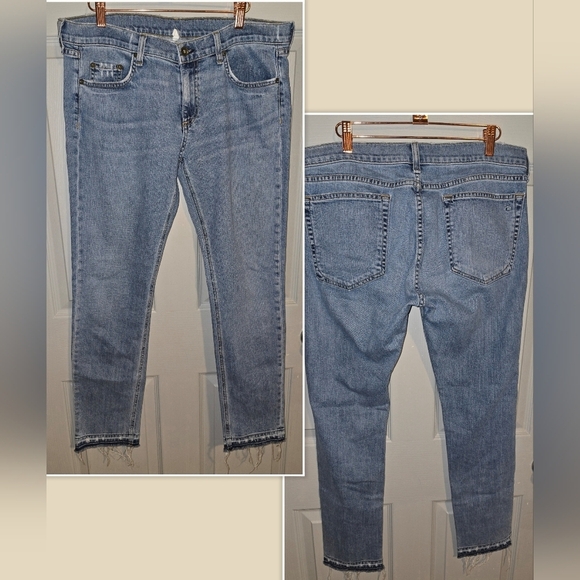 Rag & Bone Dre Kingston Released Raw Hem Denim Jeans Size 30 Measures 35 X 28 - Picture 2 of 9